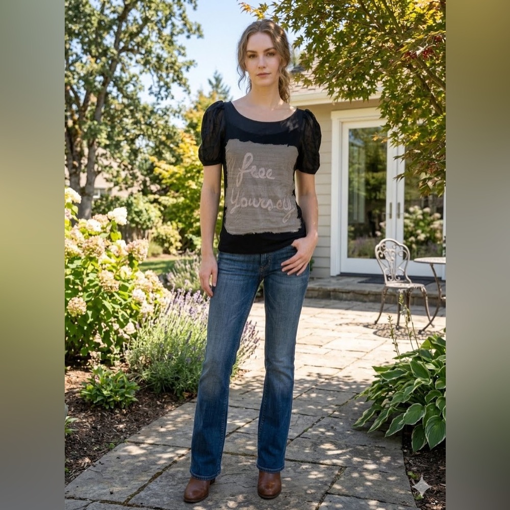 Moschino Cheap and Chic Black Spell Out Cotton Silk‎ Blend Tunic Top Small